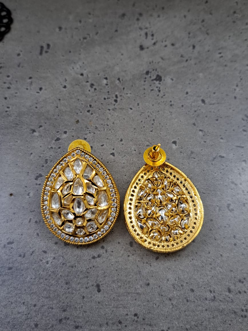 22K GOLD PLATED HYDERABADI PUKHRAJ JADAU STUDS